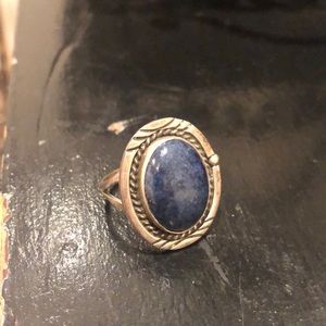 Vintage Silver Ring w Blue Stone